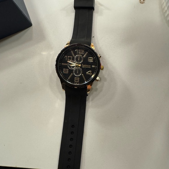American Exchange Black and Gold Men's Watch - Picture 1 of 2